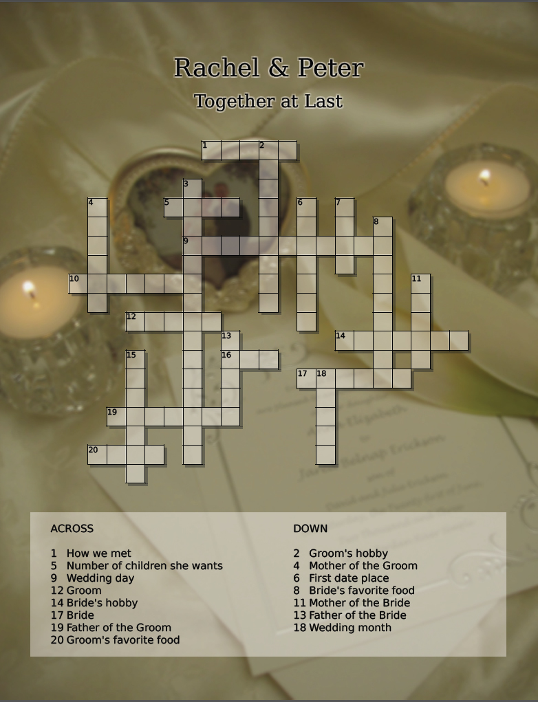 wedding reception puzzle